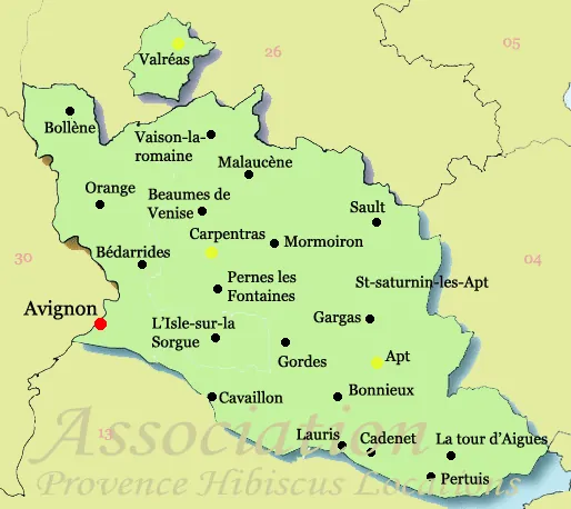 Map of the Vaucluse department